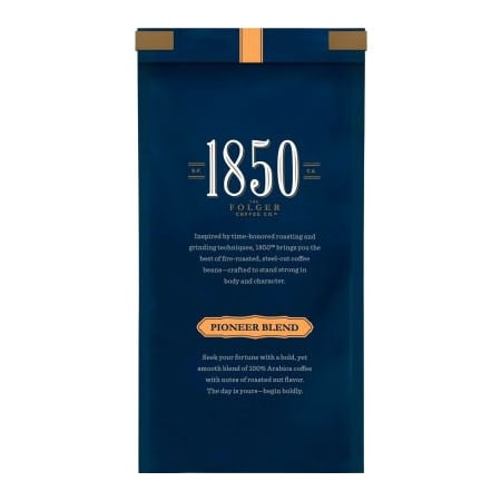 Folgers 1850 Coffee, Pioneer Blend, Medium Roast, Ground, 12 oz Bag, 6/Carton 2550060514